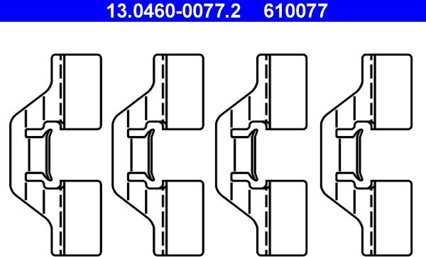 ATE 13.0460-0077.2 - Kit accessori, Pastiglia freno www.autoricambit.com