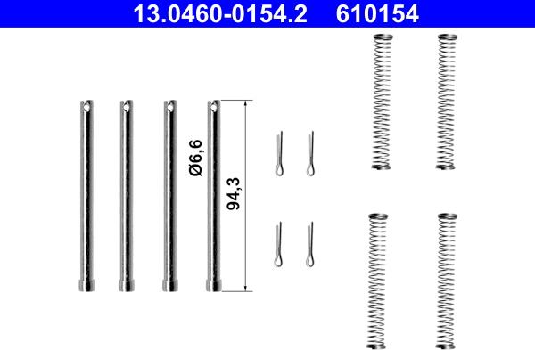 ATE 13.0460-0154.2 - Kit accessori, Pastiglia freno www.autoricambit.com