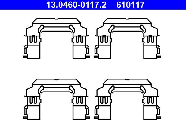 ATE 13.0460-0117.2 - Kit accessori, Pastiglia freno www.autoricambit.com