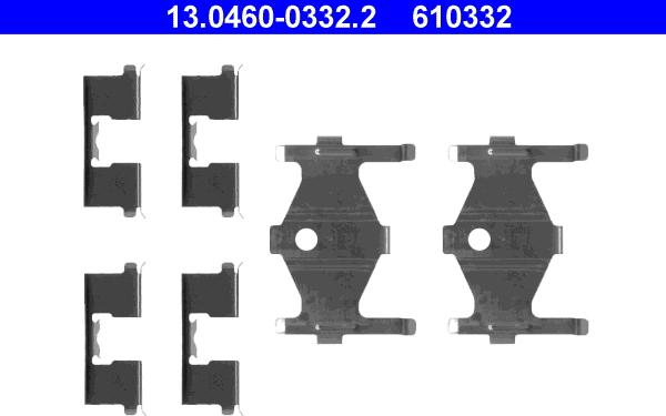 ATE 13.0460-0332.2 - Kit accessori, Pastiglia freno www.autoricambit.com