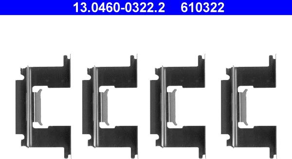 ATE 13.0460-0322.2 - Kit accessori, Pastiglia freno www.autoricambit.com