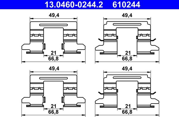 ATE 13.0460-0244.2 - Kit accessori, Pastiglia freno www.autoricambit.com