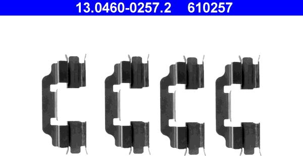 ATE 13.0460-0257.2 - Kit accessori, Pastiglia freno www.autoricambit.com