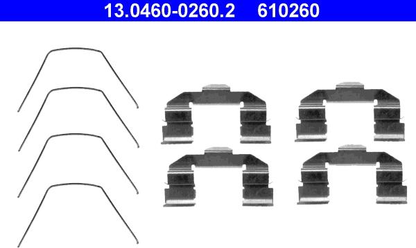 ATE 13.0460-0260.2 - Kit accessori, Pastiglia freno www.autoricambit.com