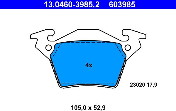 ATE 13.0460-3985.2 - Kit pastiglie freno, Freno a disco www.autoricambit.com