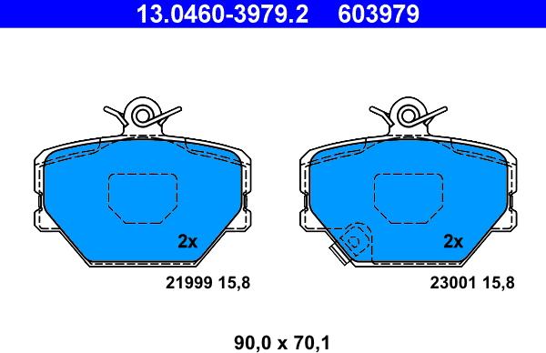 ATE 13.0460-3979.2 - Kit pastiglie freno, Freno a disco www.autoricambit.com