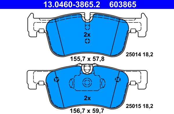 ATE 13.0460-3865.2 - Kit pastiglie freno, Freno a disco www.autoricambit.com