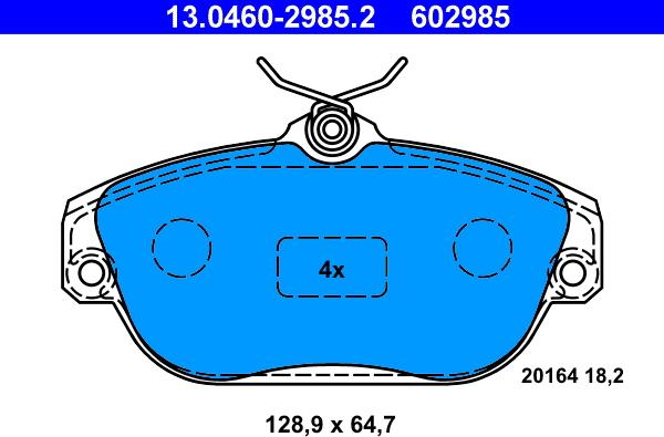 ATE 13.0460-2985.2 - Kit pastiglie freno, Freno a disco www.autoricambit.com