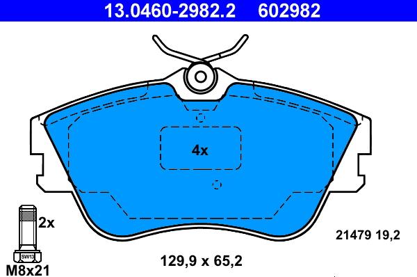 ATE 13.0460-2982.2 - Kit pastiglie freno, Freno a disco www.autoricambit.com