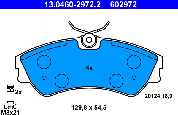 ATE 13.0460-2972.2 - Kit pastiglie freno, Freno a disco www.autoricambit.com