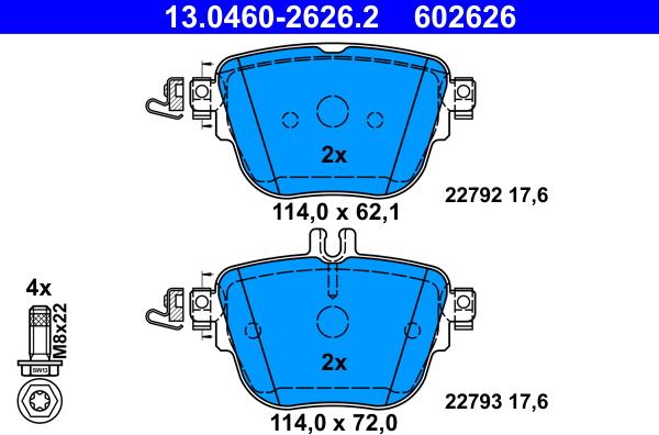 ATE 13.0460-2626.2 - Kit pastiglie freno, Freno a disco www.autoricambit.com