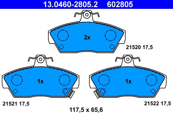 ATE 13.0460-2805.2 - Kit pastiglie freno, Freno a disco www.autoricambit.com