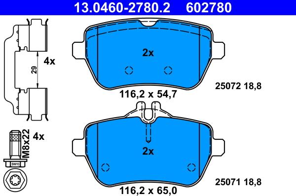 ATE 13.0460-2780.2 - Kit pastiglie freno, Freno a disco www.autoricambit.com