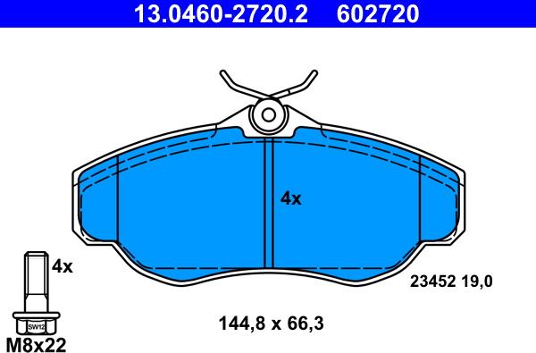 ATE 13.0460-2720.2 - Kit pastiglie freno, Freno a disco www.autoricambit.com