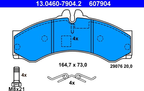 ATE 13.0460-7904.2 - Kit pastiglie freno, Freno a disco www.autoricambit.com