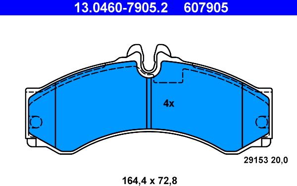 ATE 13.0460-7905.2 - Kit pastiglie freno, Freno a disco www.autoricambit.com