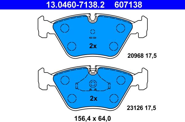 ATE 13.0460-7138.2 - Kit pastiglie freno, Freno a disco www.autoricambit.com