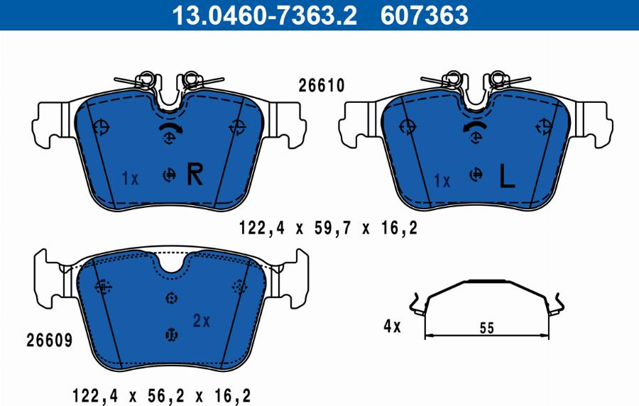 ATE 13.0460-7363.2 - Kit pastiglie freno, Freno a disco www.autoricambit.com