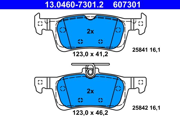 ATE 13.0460-7301.2 - Kit pastiglie freno, Freno a disco www.autoricambit.com