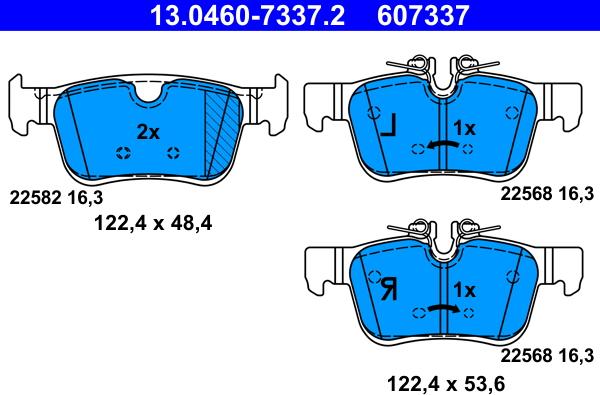 ATE 13.0460-7337.2 - Kit pastiglie freno, Freno a disco www.autoricambit.com