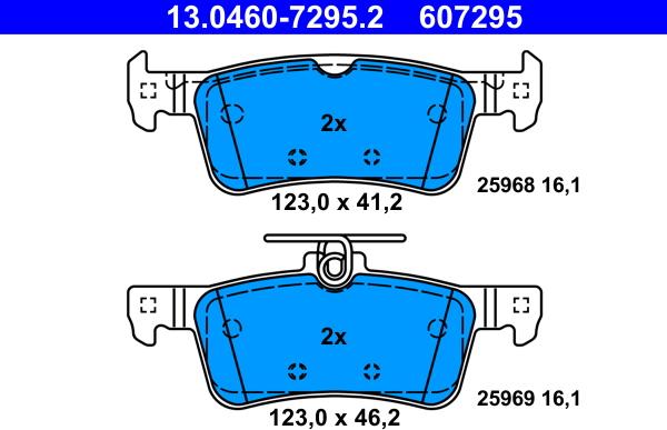 ATE 13.0460-7295.2 - Kit pastiglie freno, Freno a disco www.autoricambit.com