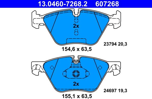 ATE 13.0460-7268.2 - Kit pastiglie freno, Freno a disco www.autoricambit.com