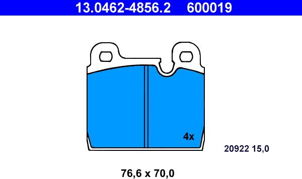 ATE 13.0462-4856.2 - Kit pastiglie freno, Freno a disco www.autoricambit.com