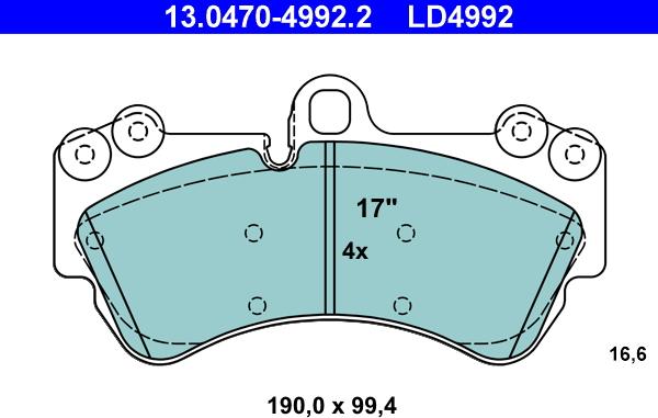 ATE 13.0470-4992.2 - Kit pastiglie freno, Freno a disco www.autoricambit.com