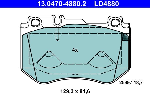 ATE 13.0470-4880.2 - Kit pastiglie freno, Freno a disco www.autoricambit.com