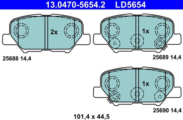 ATE 13.0470-5654.2 - Kit pastiglie freno, Freno a disco www.autoricambit.com