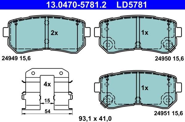 ATE 13.0470-5781.2 - Kit pastiglie freno, Freno a disco www.autoricambit.com