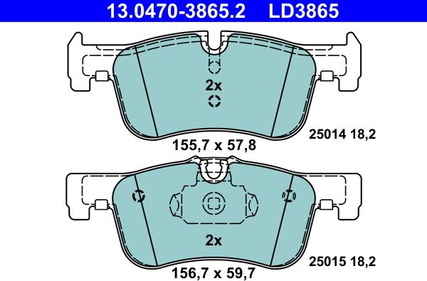 ATE 13.0470-3865.2 - Kit pastiglie freno, Freno a disco www.autoricambit.com