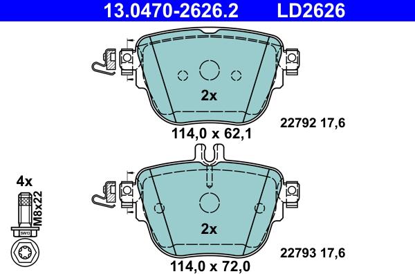 ATE 13.0470-2626.2 - Kit pastiglie freno, Freno a disco www.autoricambit.com