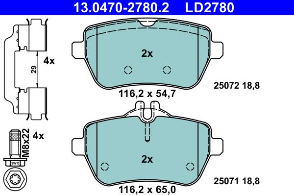 ATE 13.0470-2780.2 - Kit pastiglie freno, Freno a disco www.autoricambit.com