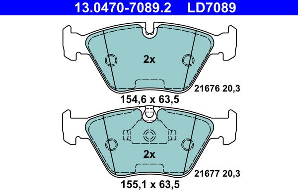 ATE 13.0470-7089.2 - Kit pastiglie freno, Freno a disco www.autoricambit.com