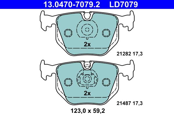 ATE 13.0470-7079.2 - Kit pastiglie freno, Freno a disco www.autoricambit.com