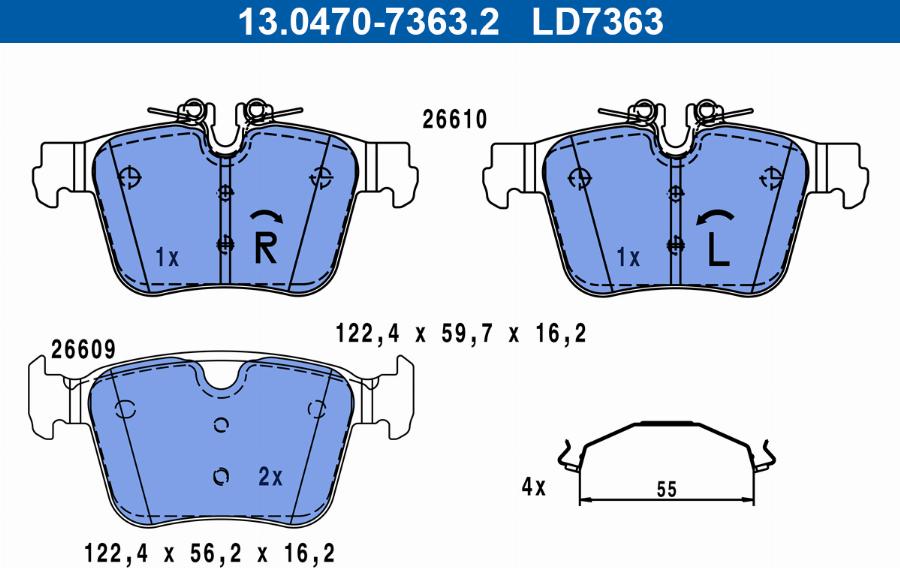 ATE 13.0470-7363.2 - Kit pastiglie freno, Freno a disco www.autoricambit.com