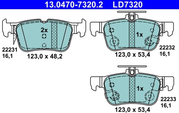 ATE 13.0470-7320.2 - Kit pastiglie freno, Freno a disco www.autoricambit.com