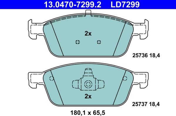 ATE 13.0470-7299.2 - Kit pastiglie freno, Freno a disco www.autoricambit.com