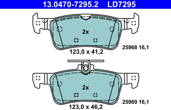 ATE 13.0470-7295.2 - Kit pastiglie freno, Freno a disco www.autoricambit.com