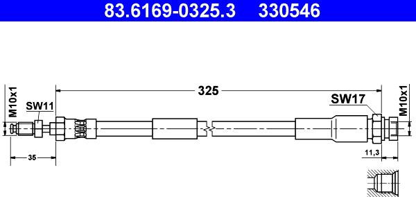 ATE 83.6169-0325.3 - Flessibile del freno www.autoricambit.com