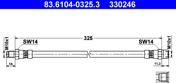 ATE 83.6104-0325.3 - Flessibile del freno www.autoricambit.com