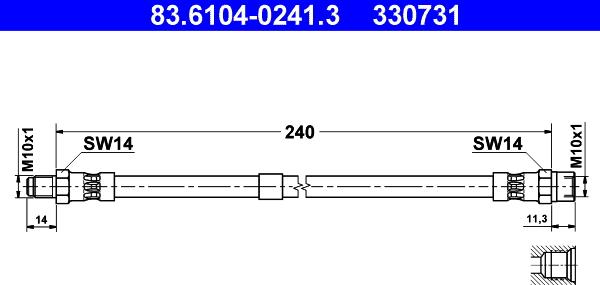 ATE 83.6104-0241.3 - Flessibile del freno www.autoricambit.com