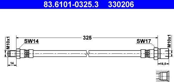 ATE 83.6101-0325.3 - Flessibile del freno www.autoricambit.com