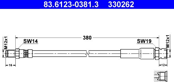 ATE 83.6123-0381.3 - Flessibile del freno www.autoricambit.com