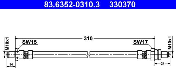 ATE 83.6352-0310.3 - Flessibile del freno www.autoricambit.com