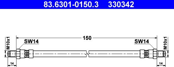 ATE 83.6301-0150.3 - Flessibile del freno www.autoricambit.com