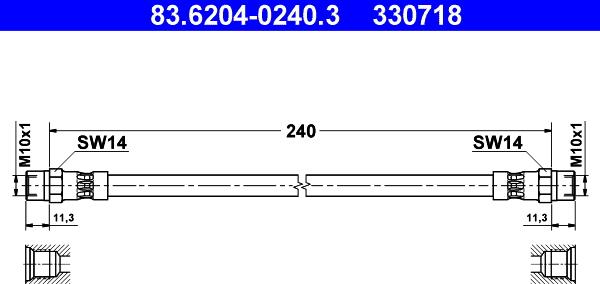 ATE 83.6204-0240.3 - Flessibile del freno www.autoricambit.com