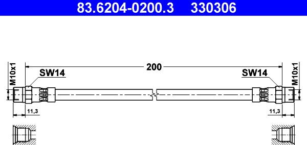 ATE 83.6204-0200.3 - Flessibile del freno www.autoricambit.com