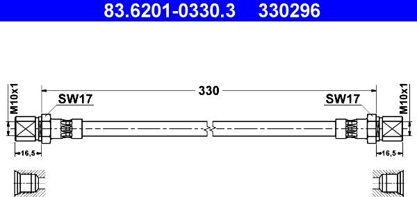 ATE 83.6201-0330.3 - Flessibile del freno www.autoricambit.com